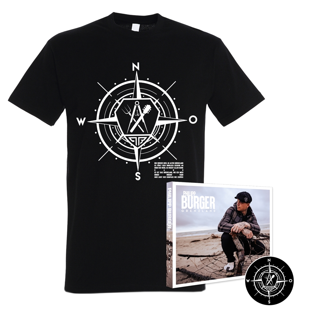 Philipp Burger - Grenzland, CD+T-Shirt Bundle